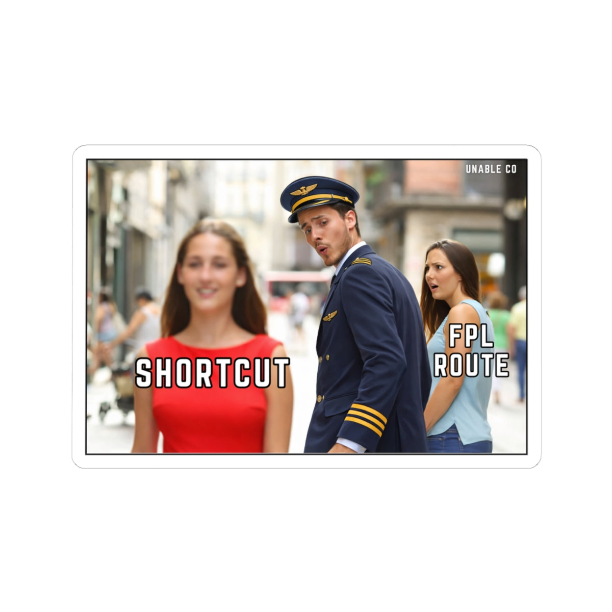 Distracted pilot -sticker